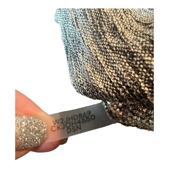 Calvin Klein Metallic Ruched Drawstring Top 3X Gold Shimmer Long Sleeve Stretchy - Picture 11 of 15